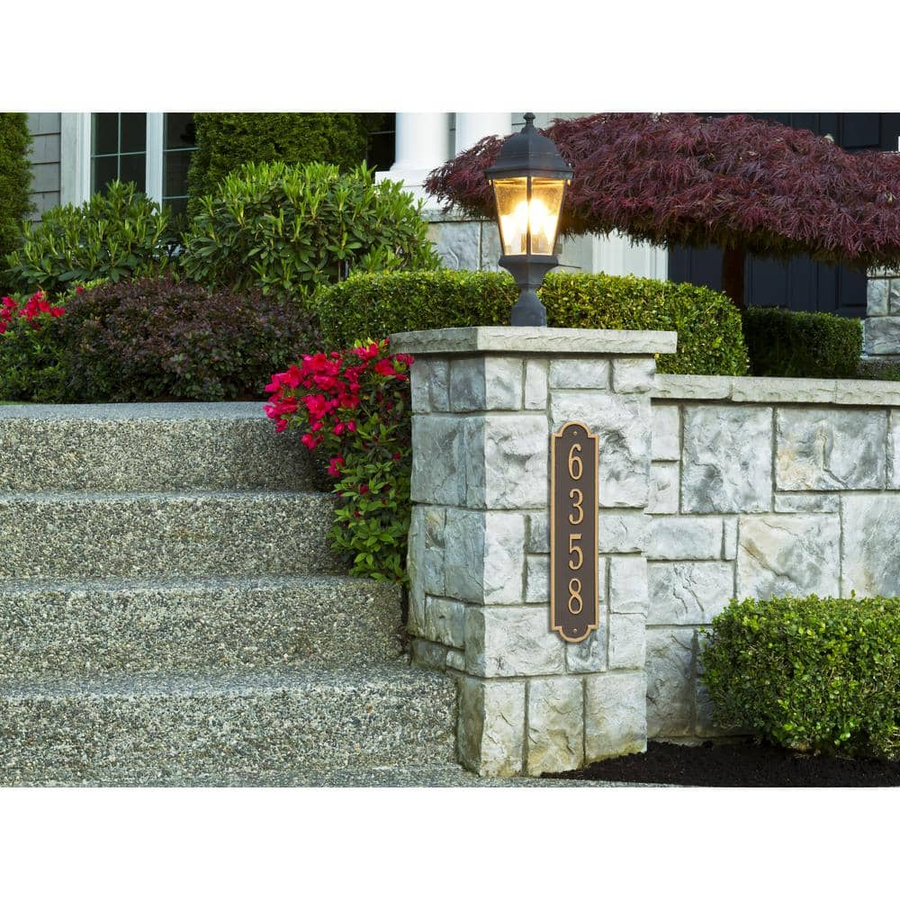 Richmond Standard Rectangular Bronze/Gold Wall 1-Line Vertical Address Plaque