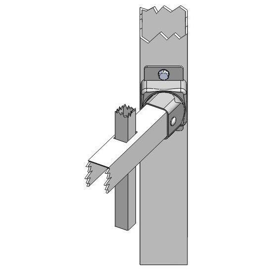 White Metal Fence Post 2 in. X 2 in. X 3 Ft. with Flange Post (White)