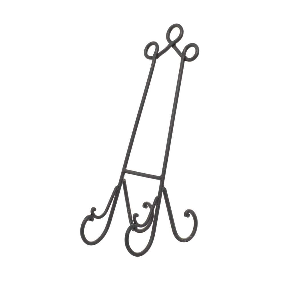 DecMode 6" x 18" Black Metal Scroll Easel, 1-Piece