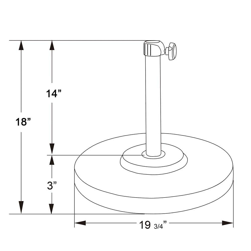 California Umbrella 50LBS Umbrella Base with Steel Cover with Concrete Bronze