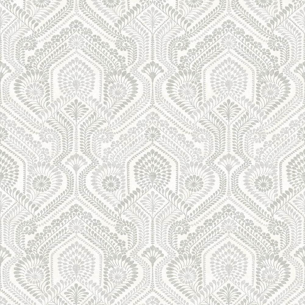 A-Street Prints Fernback Grey Ornate Botanical Wallpaper | Perigold