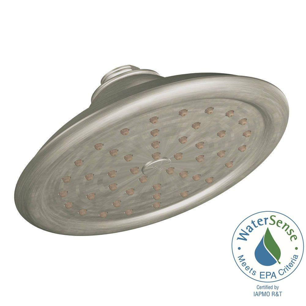 Moen S6310EPBN ExactTemp 7" Eco-Performance Single Function Rainshower Showerhead with Immersion Technology, Brushed Nickel