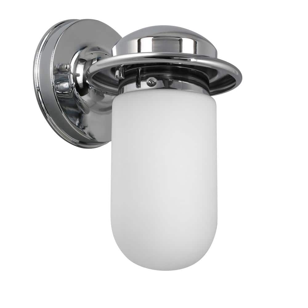 Polished Chrome Industrial Jelly Jar Wall Sconce