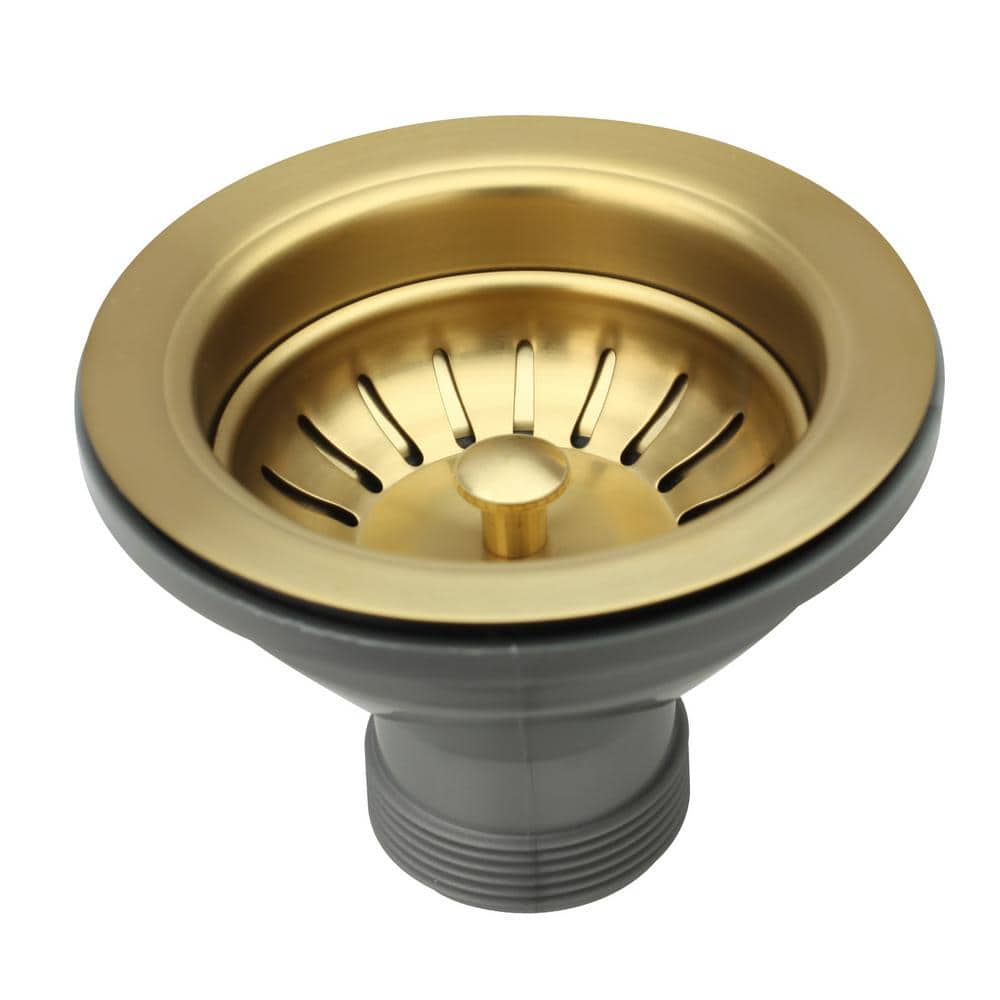 Brushed Gold Brass Kitchen Sink Strainer Stopper