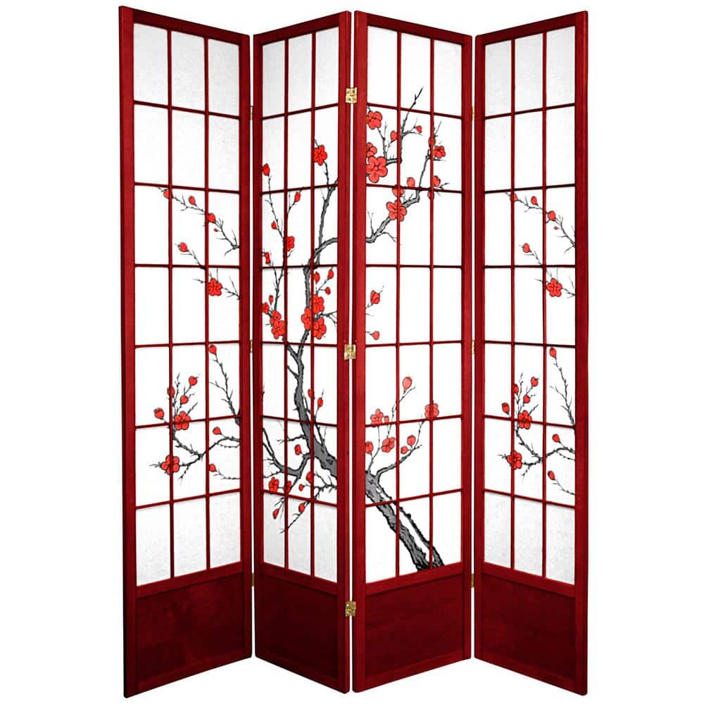 83.5" Cherry Blossom Shoji Room Divider