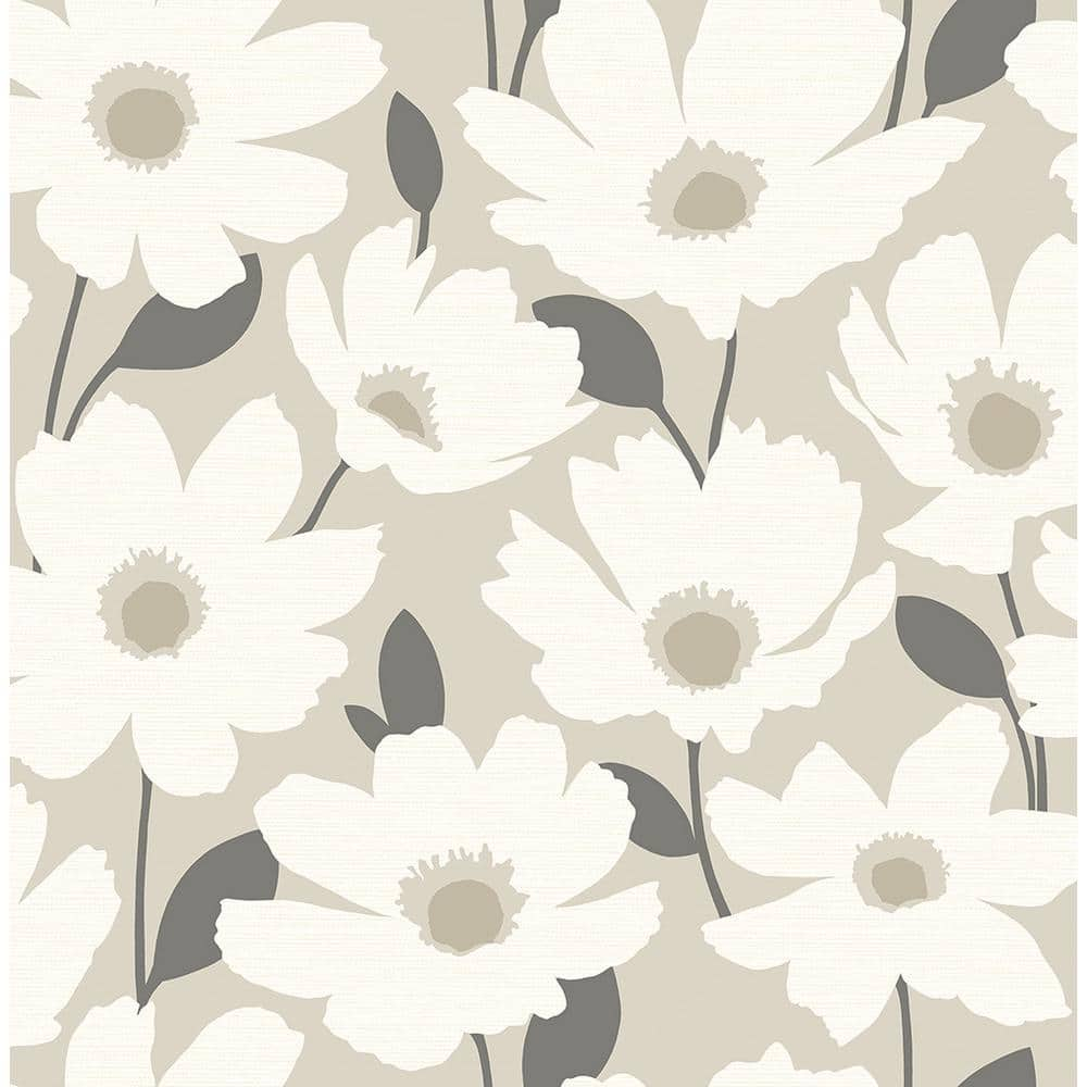 Brewster Astera Beige Floral Wallpaper