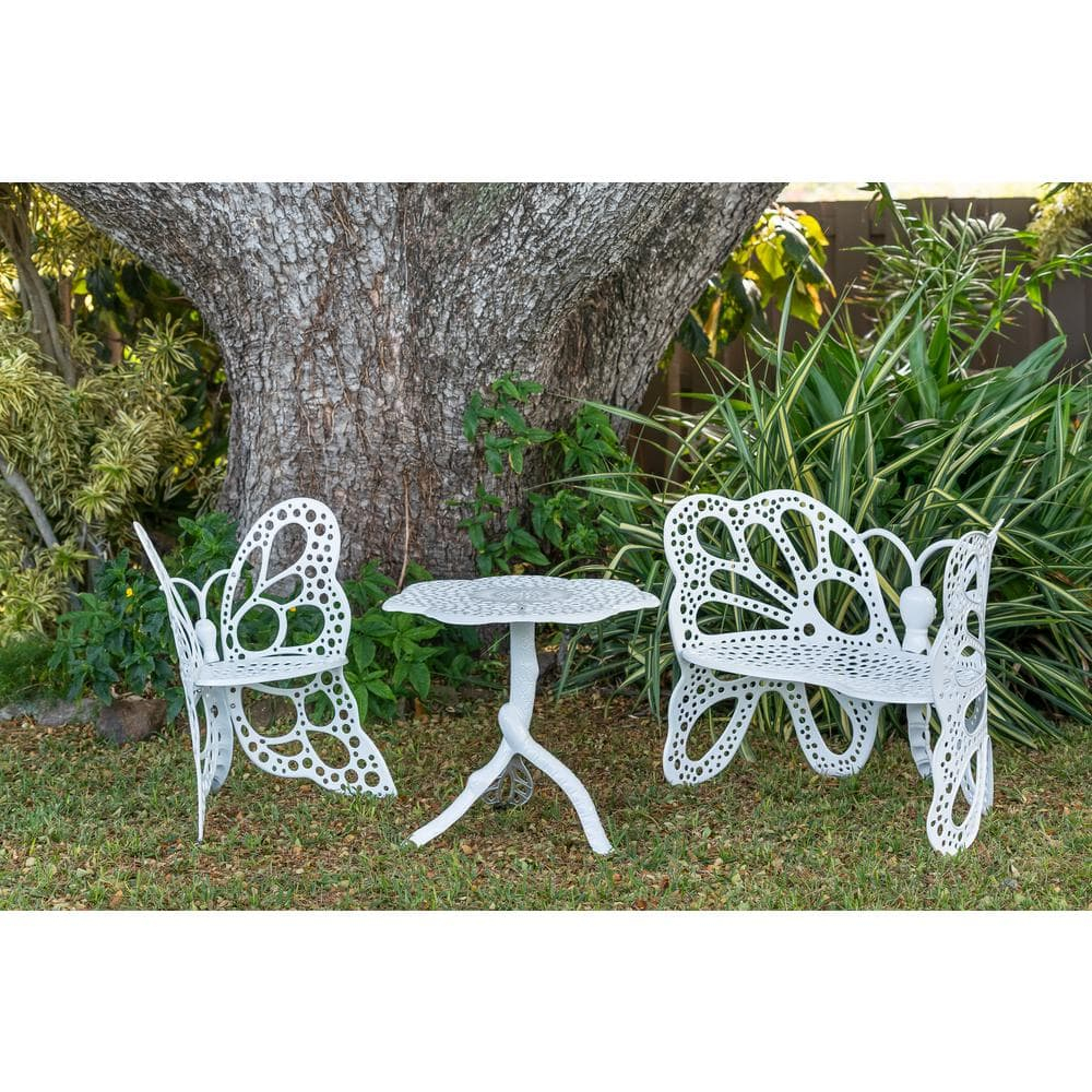 FlowerHouse FHBFSET3-W Butterfly Garden Set - white