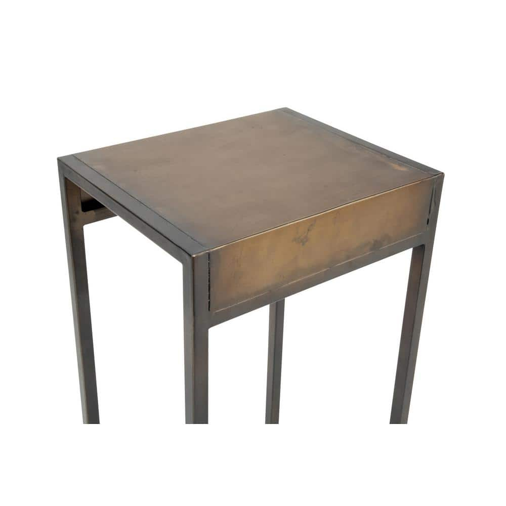 Tripar International Set of 3 Bronze and Black Rectangular Solid Side Table 29.50"