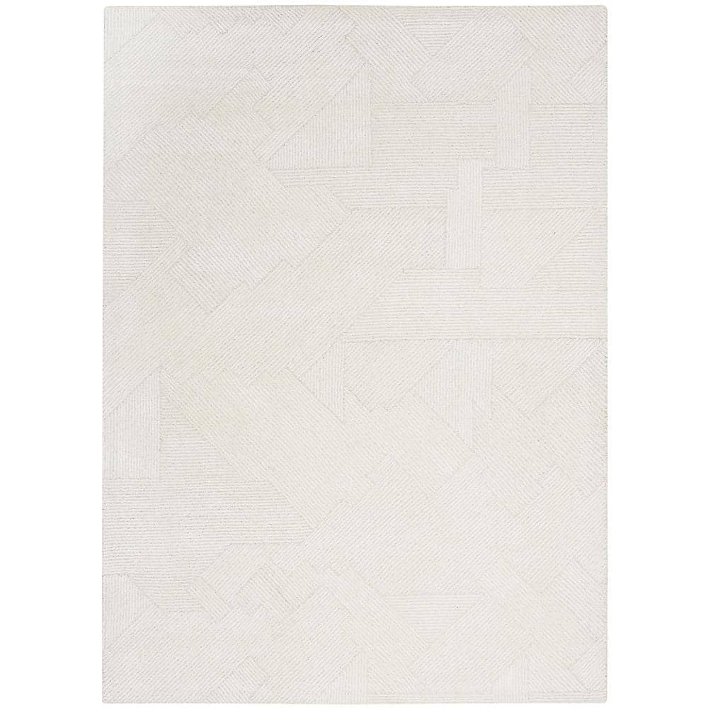 Ma30 Star Ivory 5 ft. x 7 ft. Textured Contemporary Area Rug