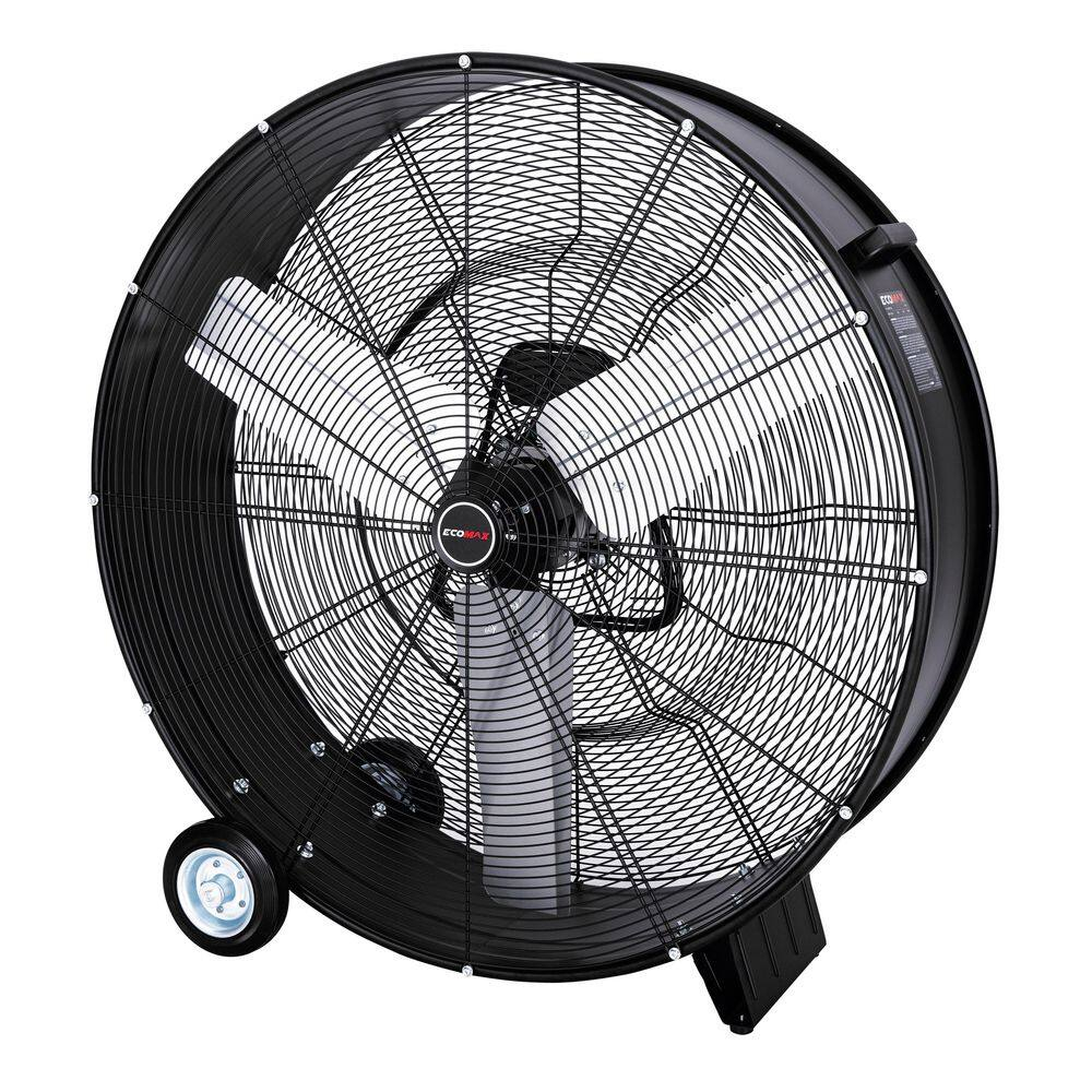 EcoMax 36-inch Black High Velocity Industrial Metal Drum Fan