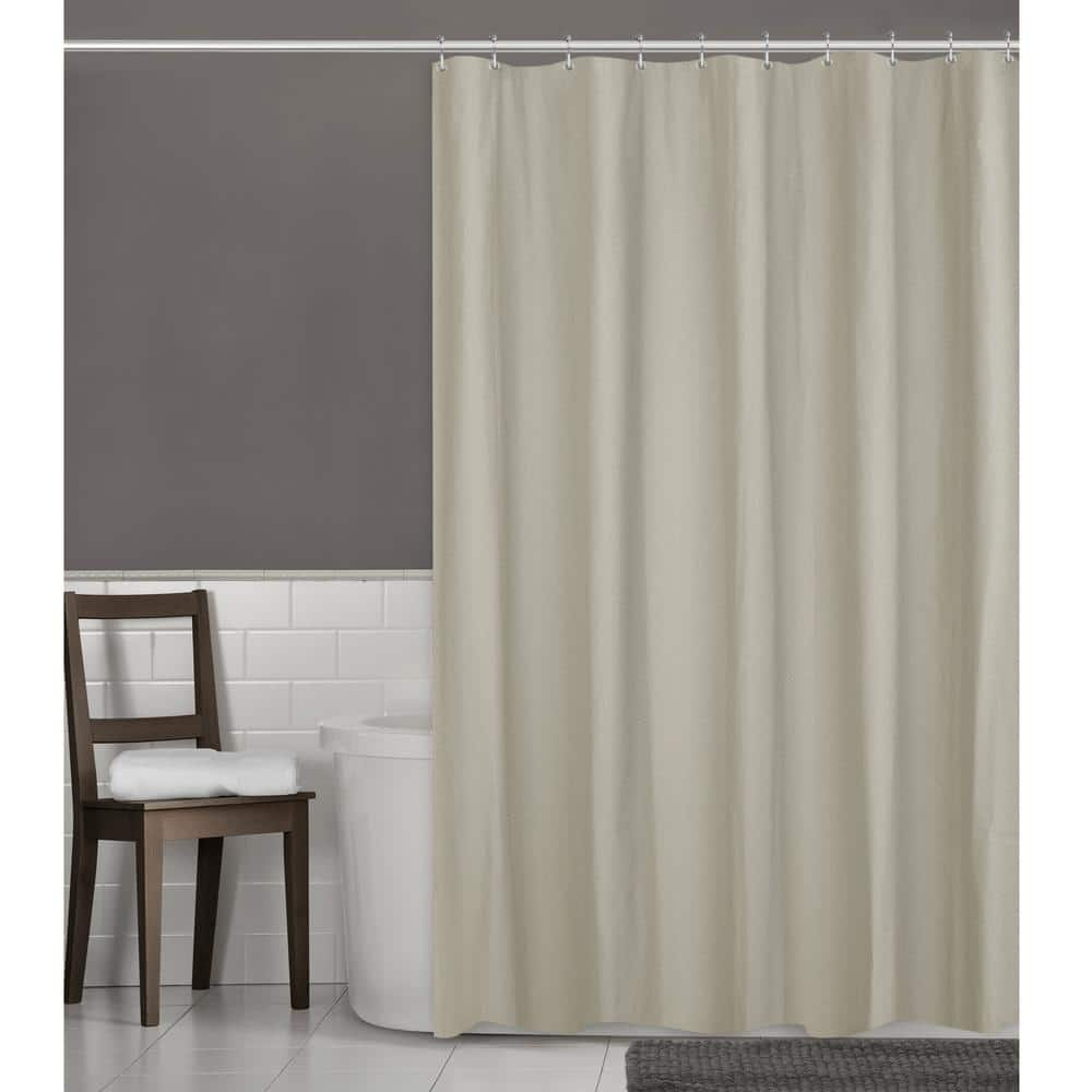 Maytex  Herringbone Ultimate Waterproof Fabric Shower Curtain or Liner Linen