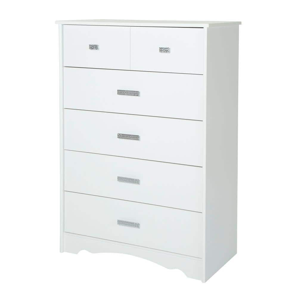 South Shore Tiara Contemporary 5-Drawers Dresser Pure White