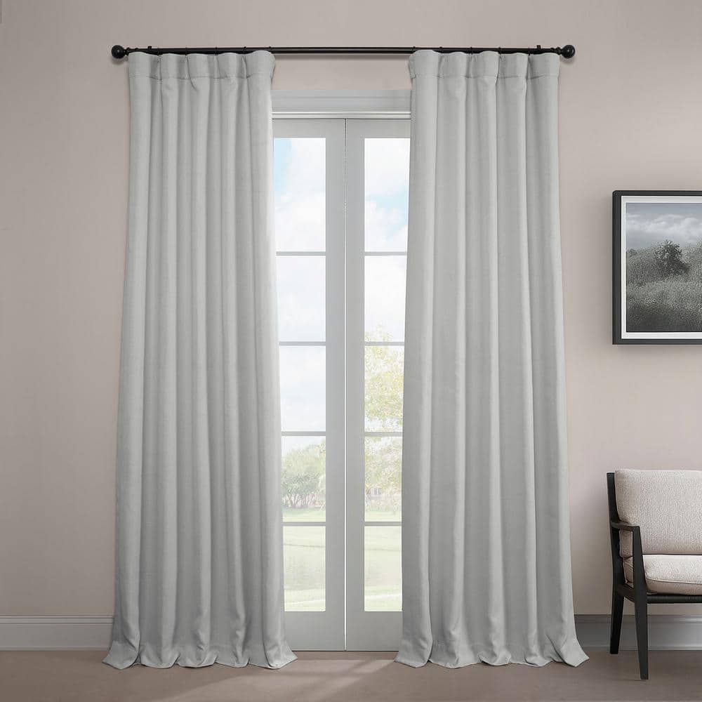 HPD Half Price Drapes Oyster Faux Linen Room Darkening Curtains for Bedroom & Living Room Curtains (1 Panel), Door & Window Curtains 84 inches long, Rod Pocket Curtains & Drapes, 100W X 84L