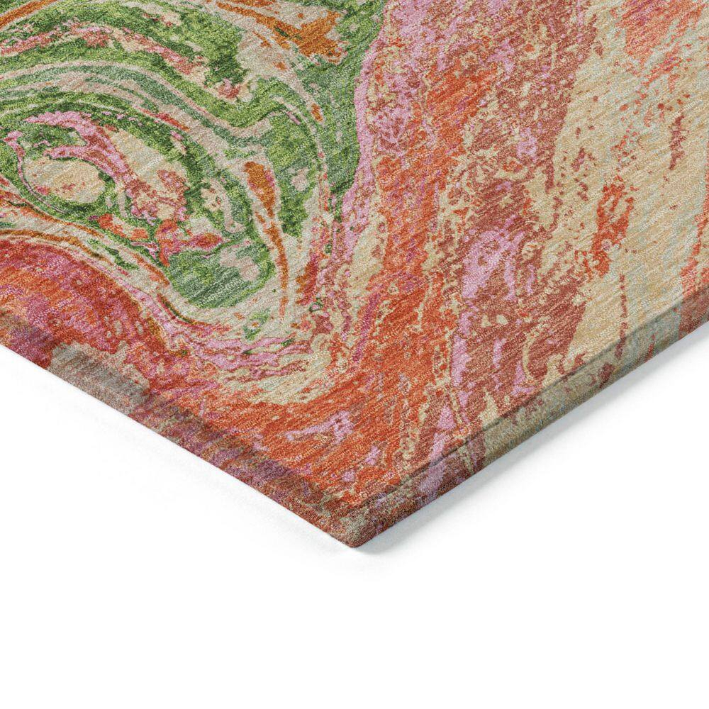 Addison Rugs Chantille Indoor/Outdoor Transitional Geometric, Abstract Coral Washable Rectangle Rug, 2'6" x 3'10"