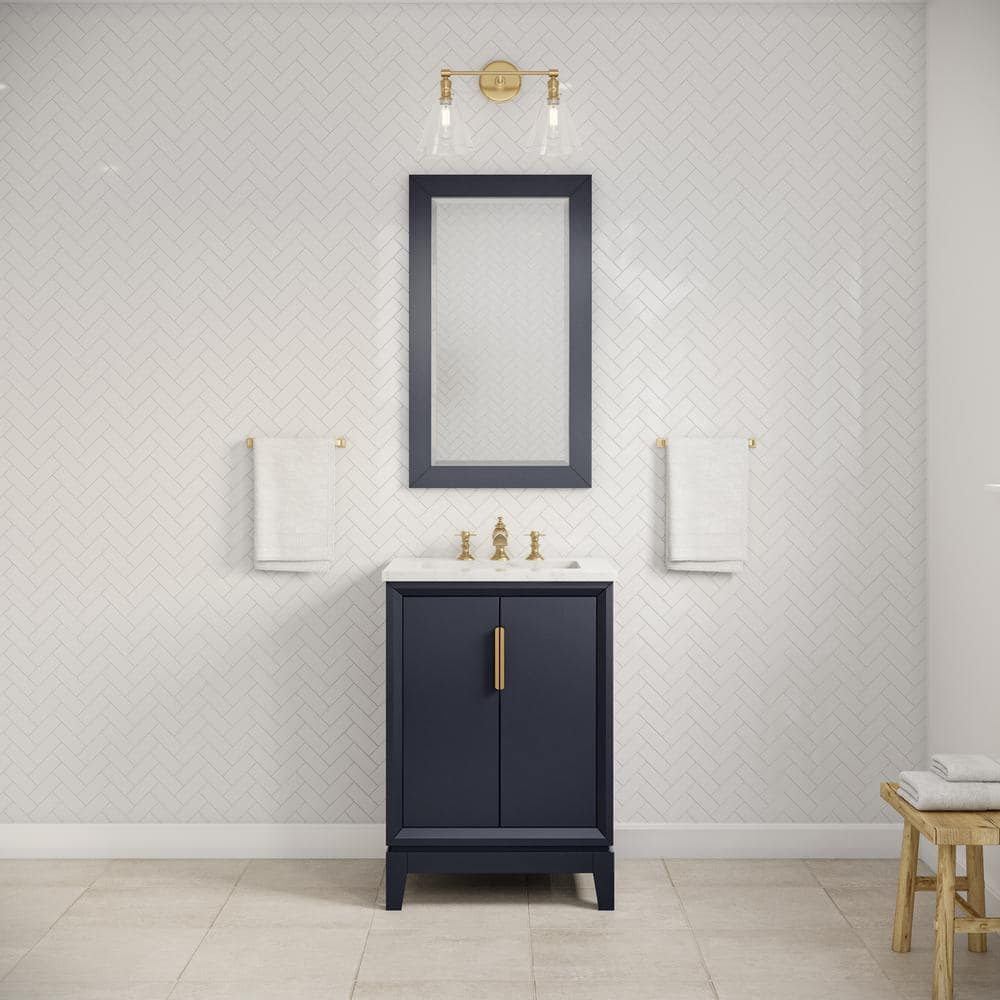 Elizabeth Collection 24 in. Bath Vanity in Monarch Blue With Vanity Top in Carrara White Marble - Vanity Only