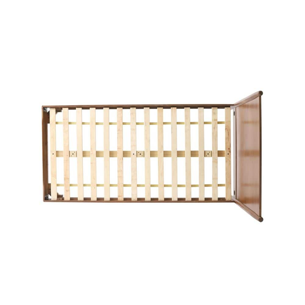 GDF Studio OkiOKi Mid Century Wood Bed, Medium Brown Full