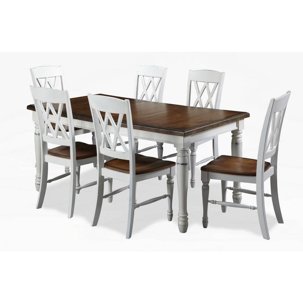 Monarch White/Oak 5Piece Dining Set by Home Styles, 7 Piece