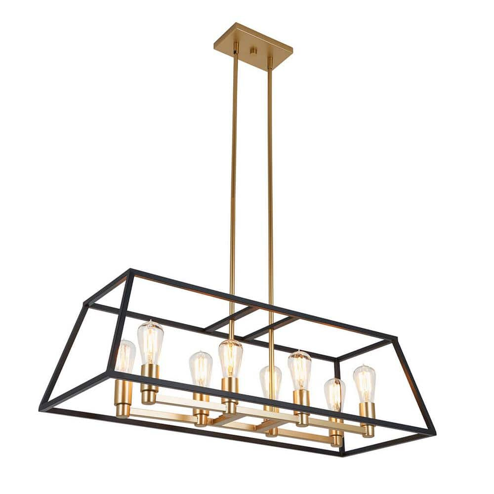 Artika Carter Modern Farmhouse Chandelier Black & Gold