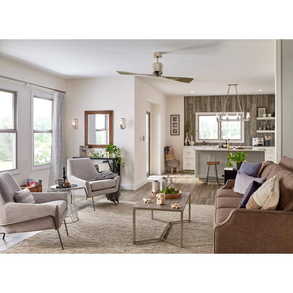 Ceiling Fan with Contemporary Inspirations 16 inches Tall By 60 inches Wide-Polished Nickel Finish Bailey Street Home 147-Bel-1044607