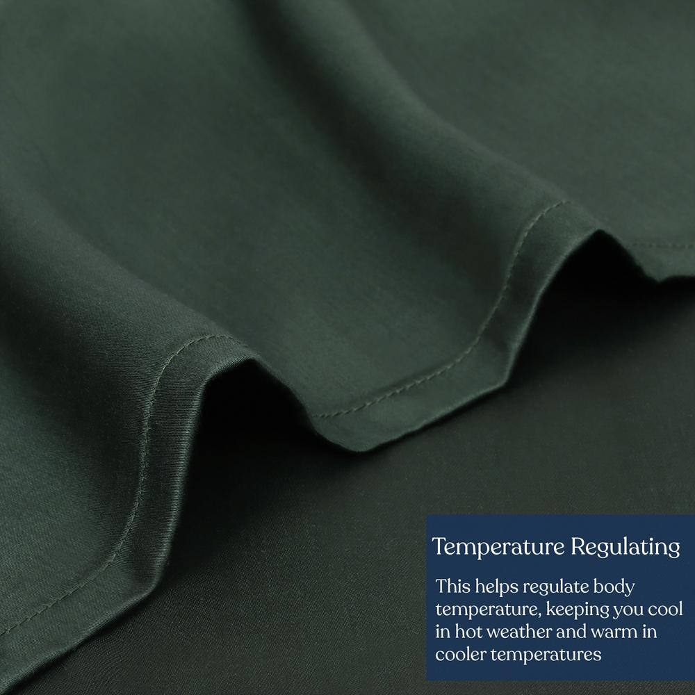 Delara 100% Eucalyptus Lyocell Tencel Duvet Cover Set, 8 Internal Ties, Naturally Cooling, Super Soft Silky, Moisture-Wicking, Smooth & Breathable