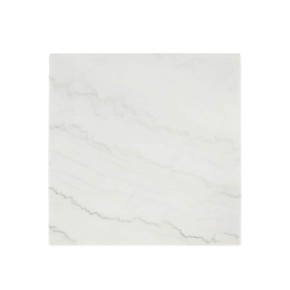 Furniture of America Dorth Marble Top Square Coffee Table, White and Black