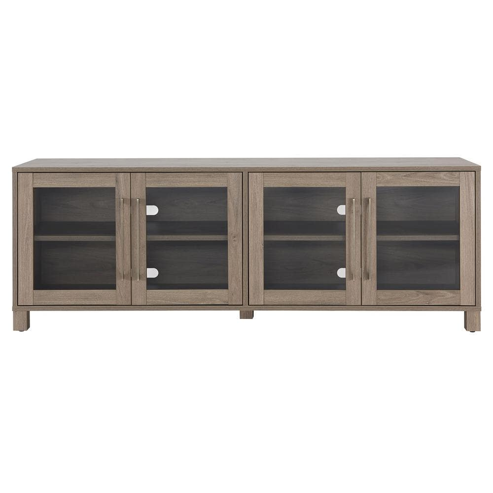 Evelyn&Zoe Quincy Rectangular TV Stand for TV's up to 75", Antiqued Gray