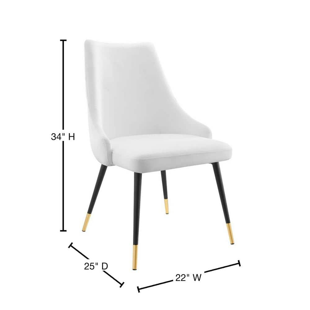 Modway Adorn 17.5" Tufted Performance Velvet Dining Side Chair in White