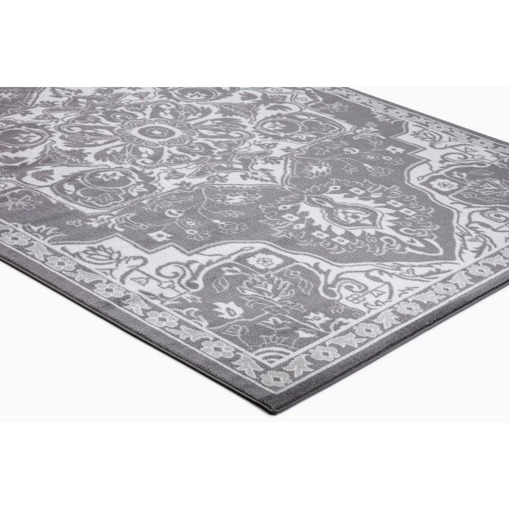 Concord Global Trading Concord Global Jefferson Collection Vintage Area Rug Grey/Ivory 6'7"x9'3" 7' x 9' Bedroom