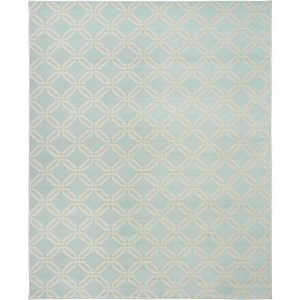 Nourison Jubilant Modern Trellis Green 7'10" x 9'10" Area Rug, (8' x 10')
