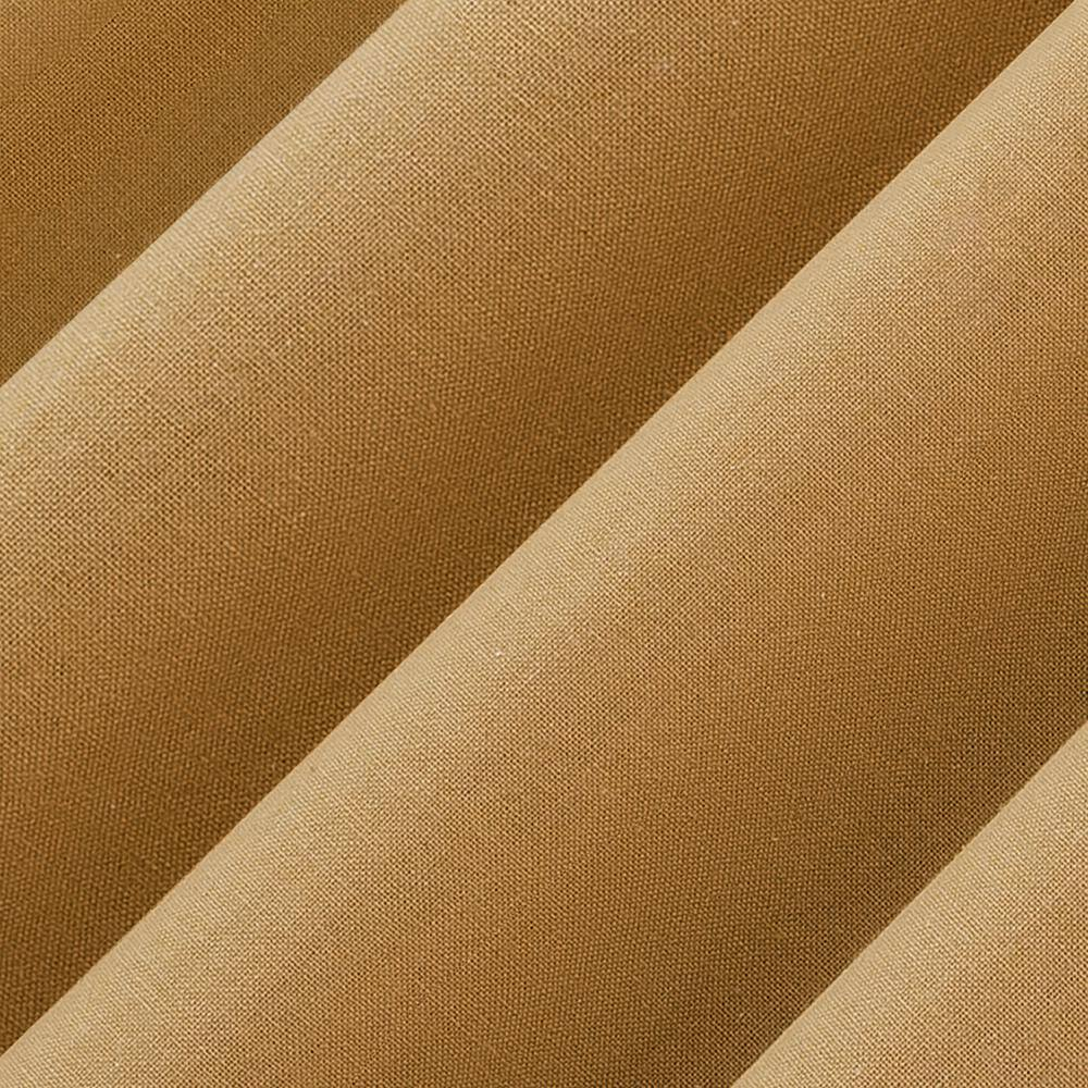 40"x63" Archaeo Light Filtering Cotton Blend Button Tab Top Curtain Panel Camel: Transitional Style, Machine Washable