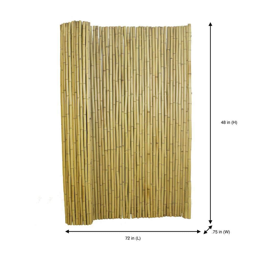 4 ft. H x 6 ft. W Natural Bamboo Fence