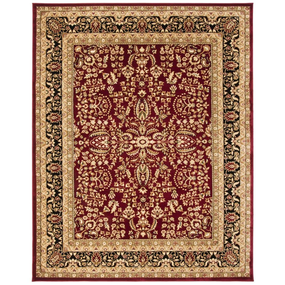 SAFAVIEH Lyndhurst Elizabeth Traditional Floral Area Rug, Red/Black, 12' x 18'