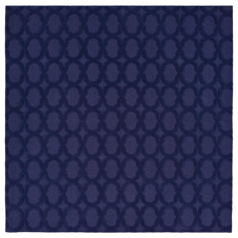 Garland Rug Garden Trellis Polypropylene Navy Square Indoor/Outdoor Area Rug, 6' x 6'