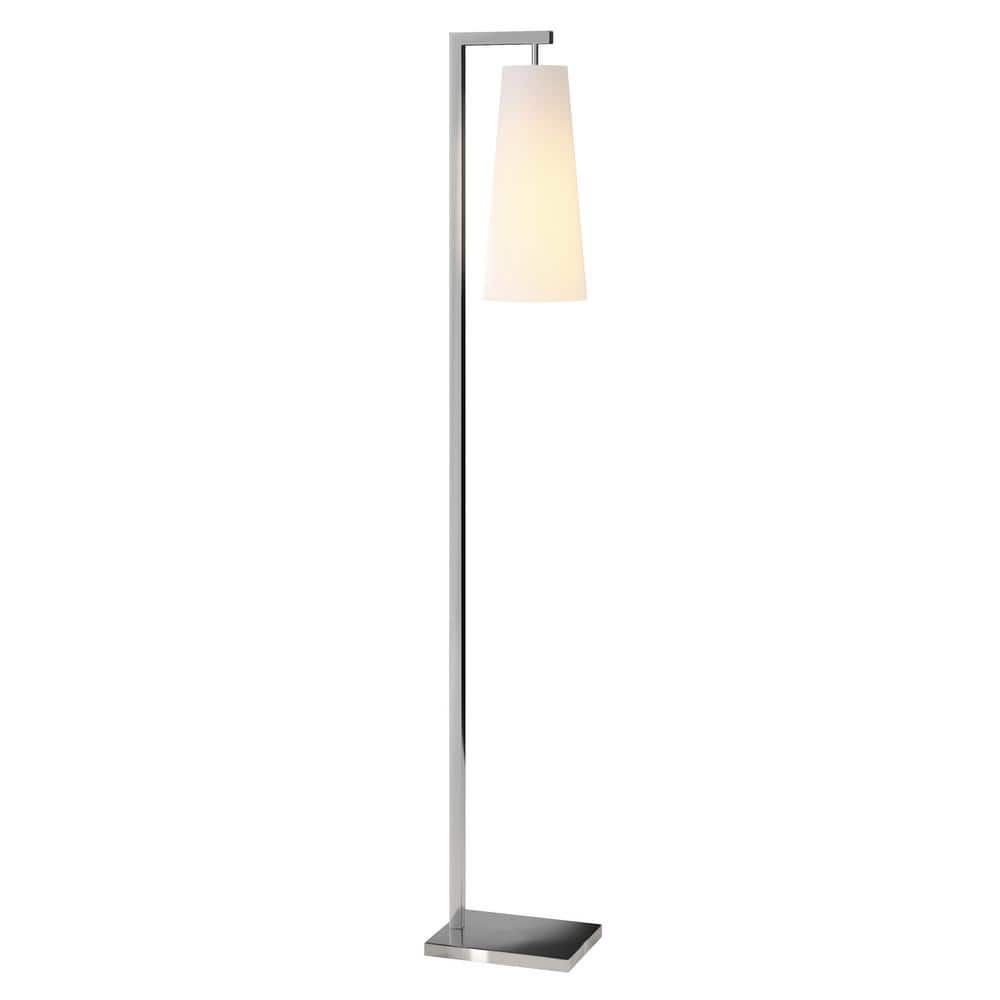 Henn&Hart 11" Brushed Nickel Finish Metal/Fabric Floor Lamp