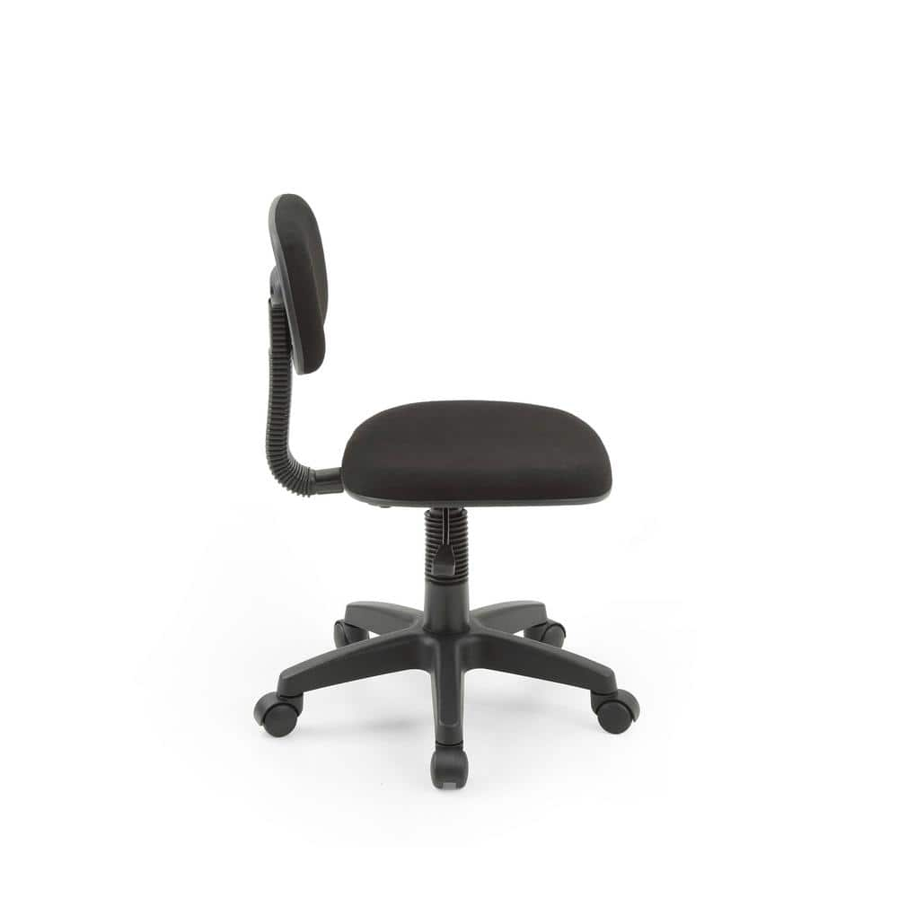 Kids Armless, Adjustable, Swiveling Desk Chair - Black