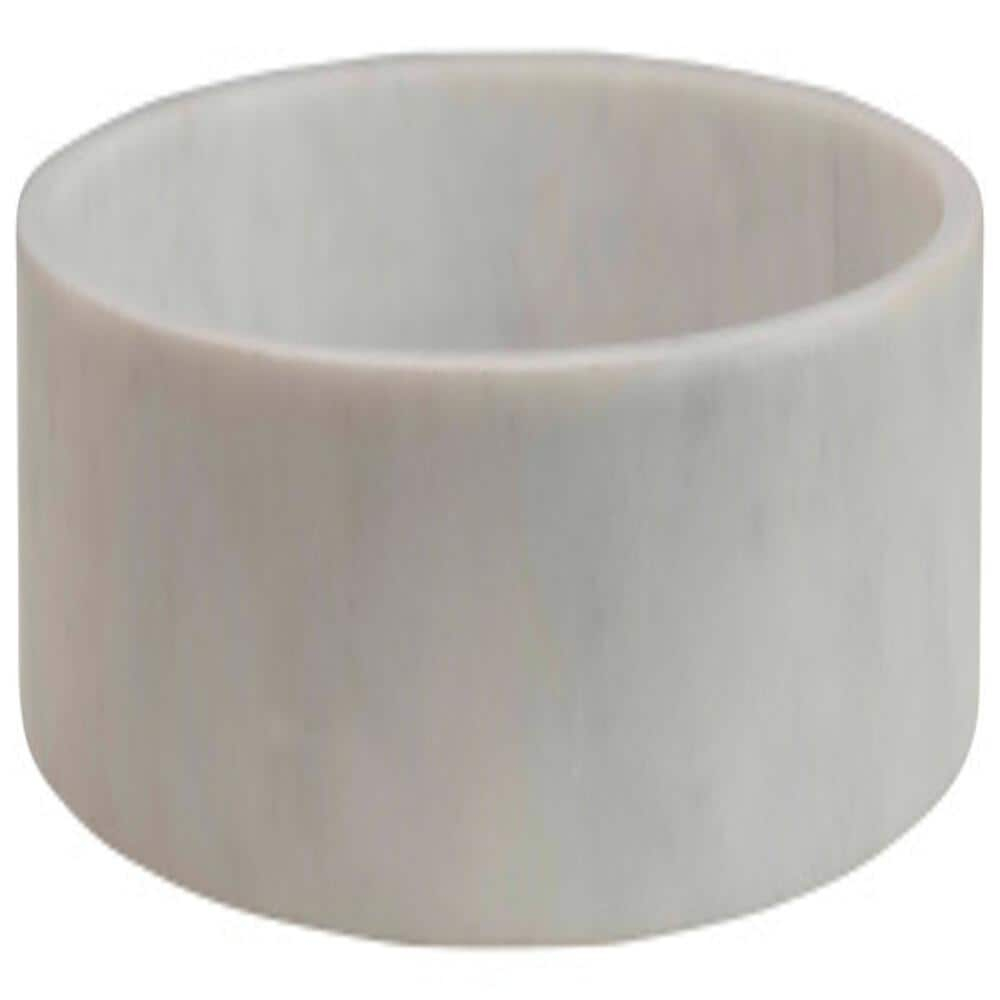 Creative Co-Op Minimalist Round Carved Marble Tray or Charcuterie Board, White