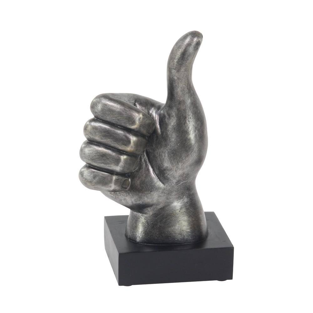 5"W, 11"H Dark Gray Polystone Hands Sculpture, by DecMode (3 Count)