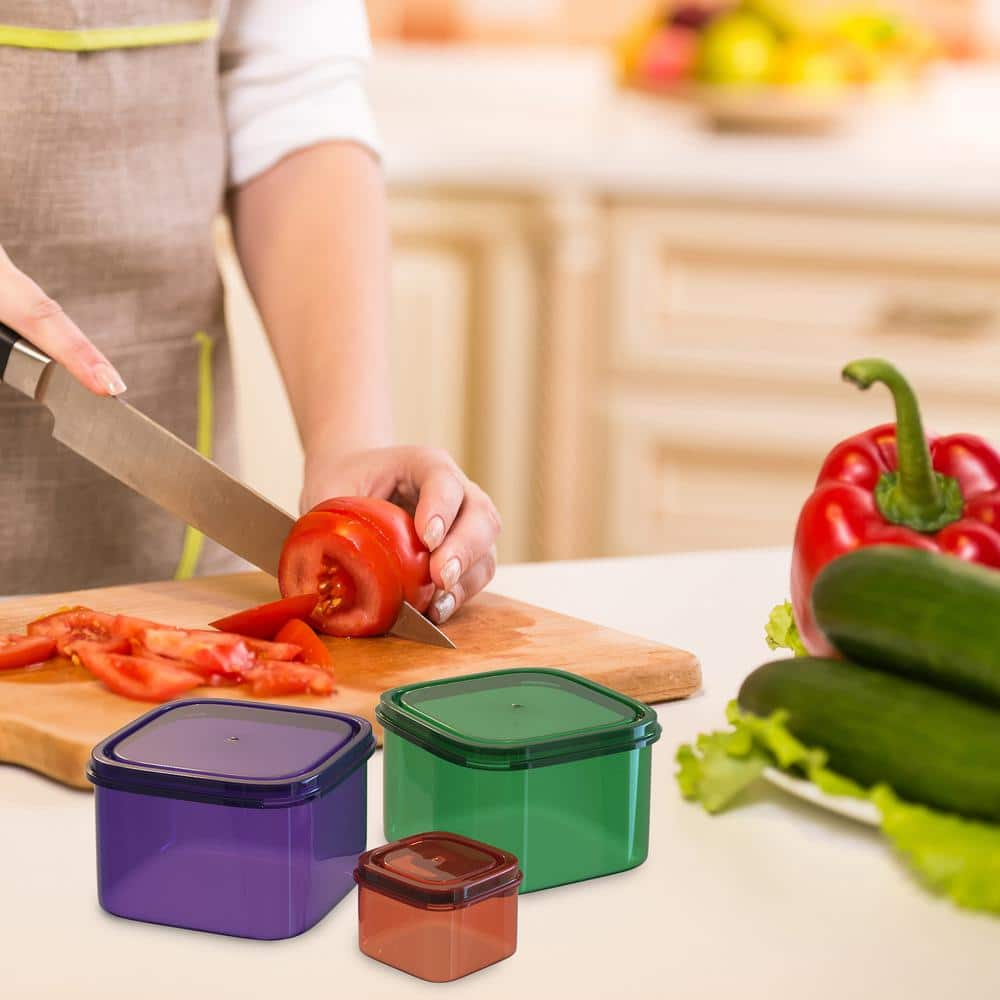 Portion Control Containers- 7 Piece Color Coded Food Storage Set – BPA and DEHP Free, Microwave/Freezer Safe by Classic Cuisine