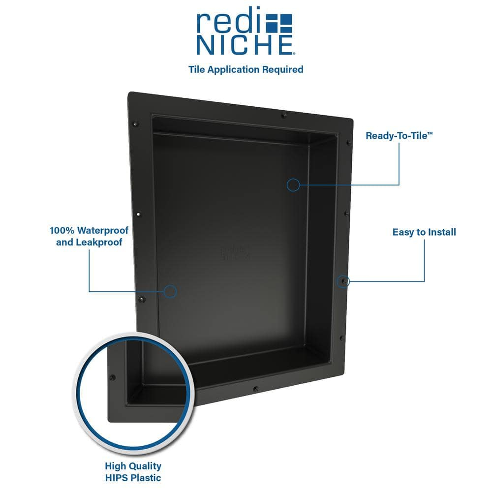 Tile Redi Rn1620s-Bi Redi Niche 16" Pvc Shelf - Tileable