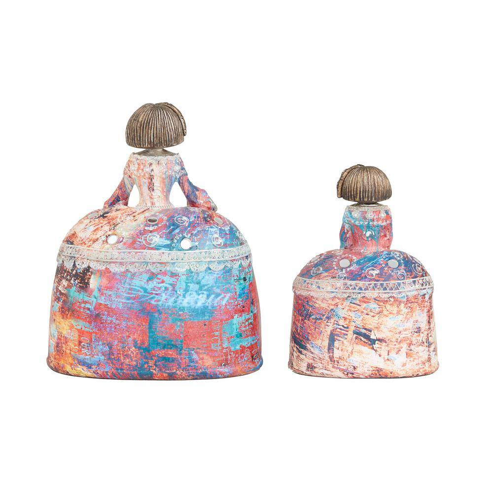 Multi-Colored Polystone Tuscan Sculptures (Set of 2)