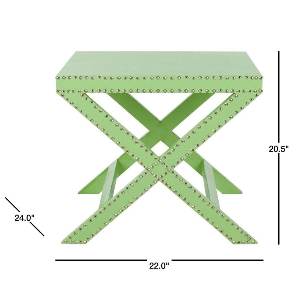SAFAVIEH Jeanine Contemporary X End Accent Table, Light Green