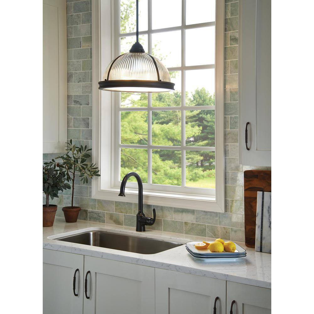 Brushed Nickel 3-Light Pendant with Clear Textured Glass Shade