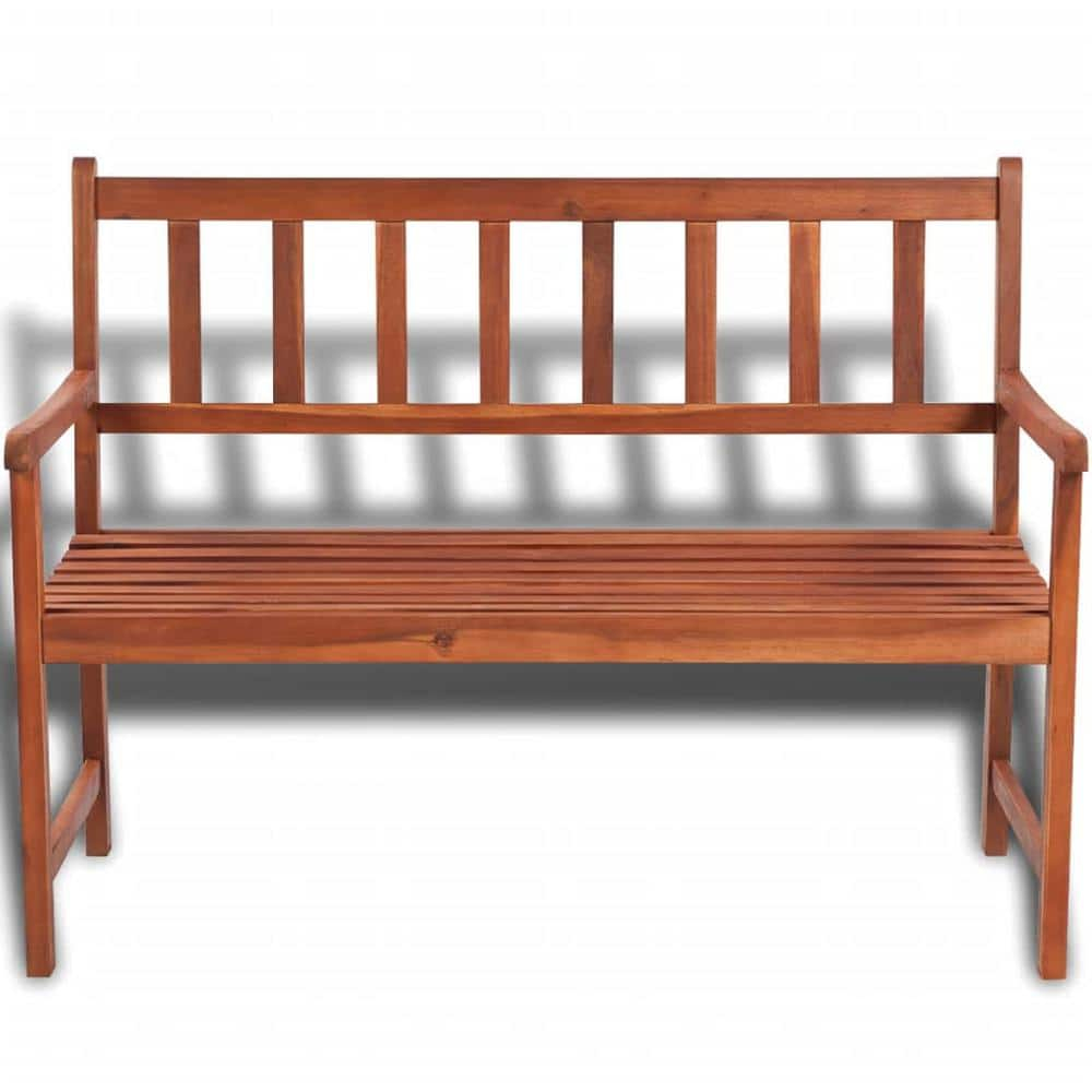 Solid Acacia Wood Patio Bench - 47.2 Weather-Resistant, Elegant Design for Outdoor Spaces, Comfortable Seating for Garden or Porch