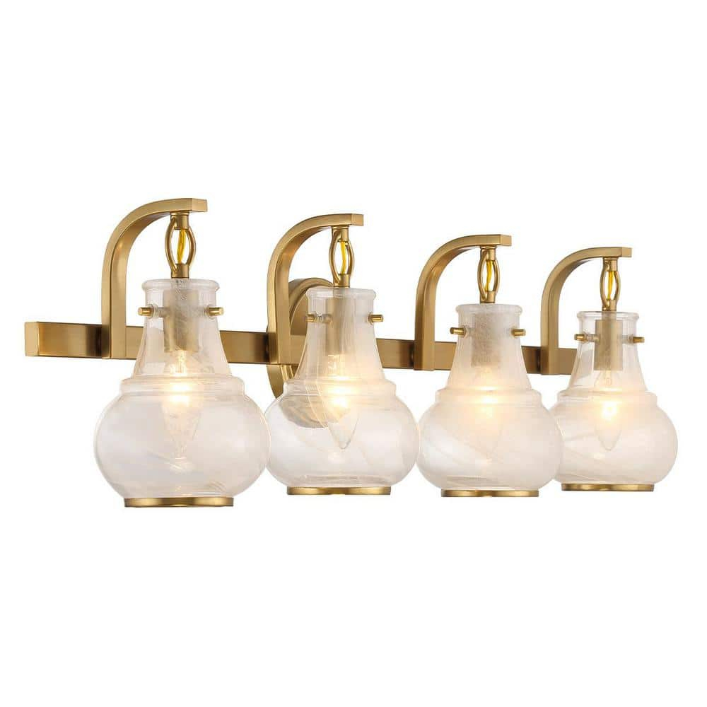 Savoy House Adams 4 - Light Vanity in  Warm Brass