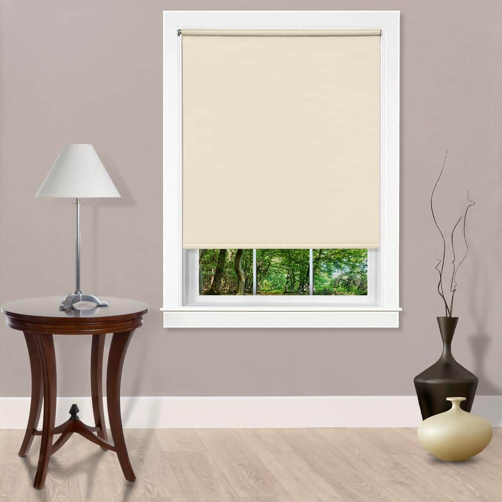 Achim Tear Down Indoor Cordless Vinyl Room Darkening Roller Window Shade, 72 x 37, Ivory Beige