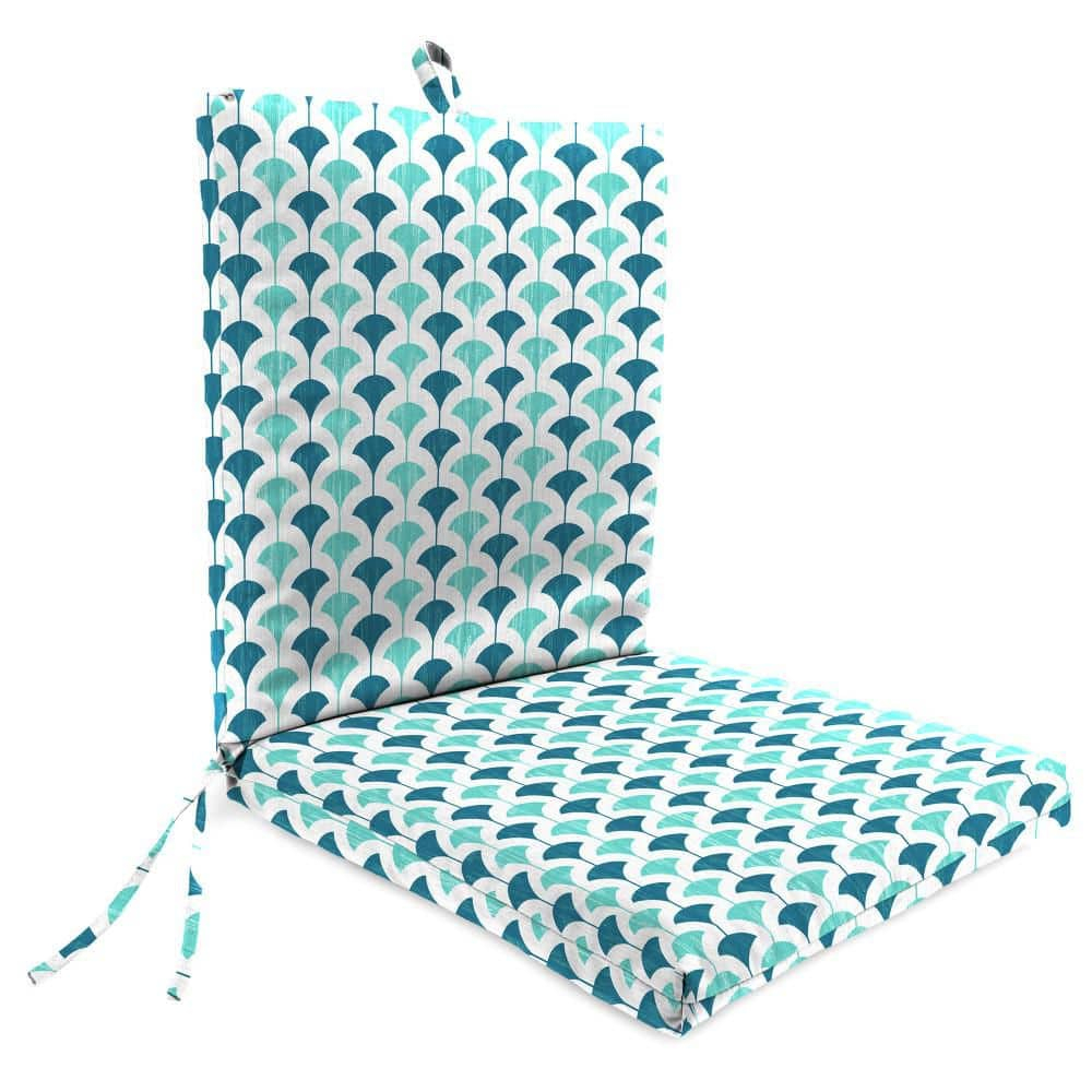 Jordan Manufacturing 44" x 21" Rectangular Outdoor Chair Cushion with Ties and Hanger Loop