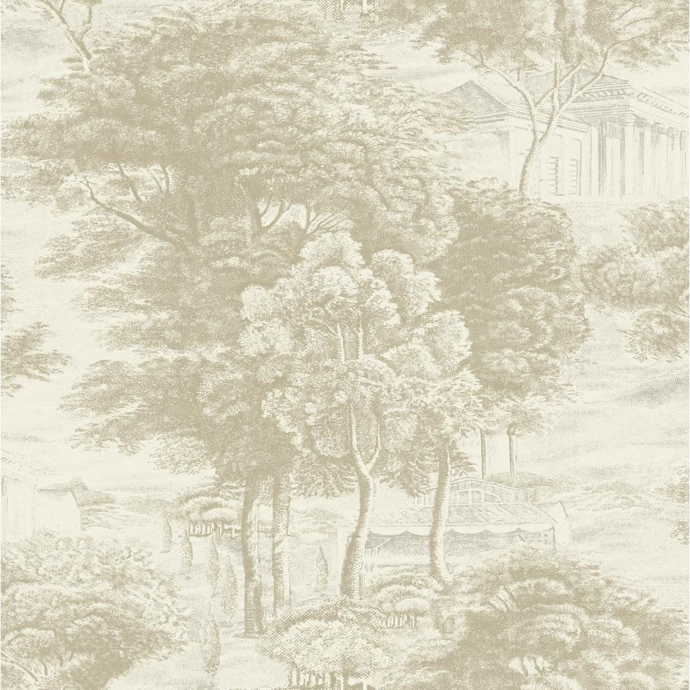 Linen Botanical Peel and Stick Wallpaper, 20.5" x 216"