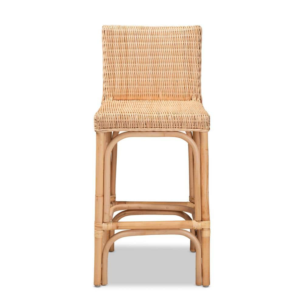 Athena Natural Rattan Counter Stool with Footrests