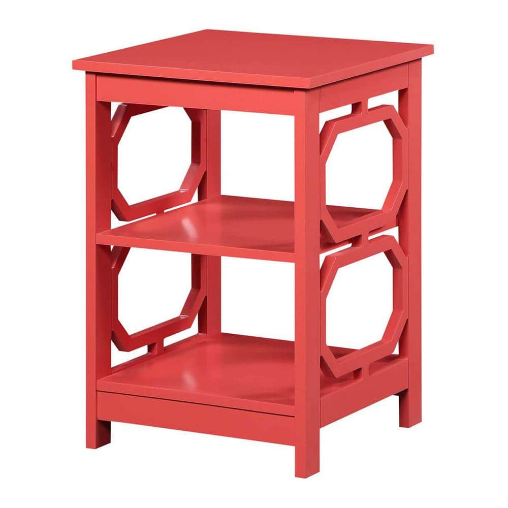 Convenience Concepts Omega End Table with Shelf, Coral