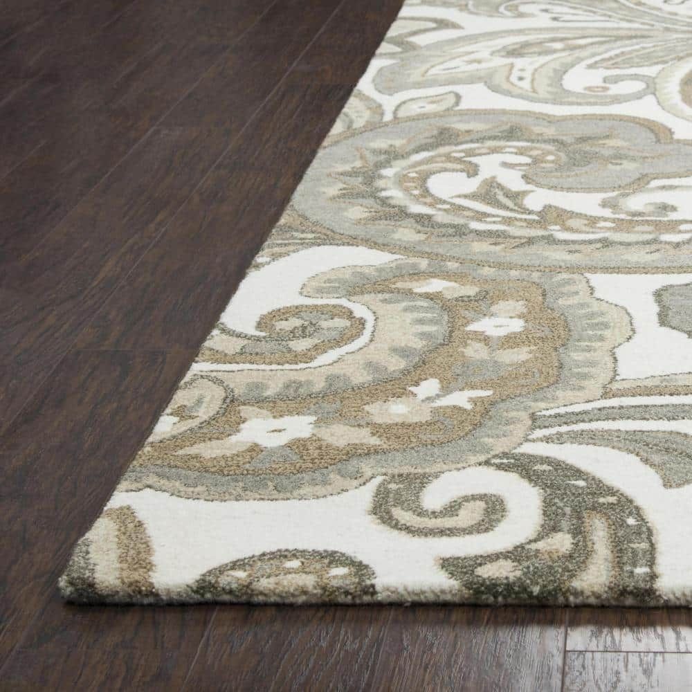 Alora Decor Makalu 5' x 8' Paisley Beige/Natural Hand-Tufted Area Rug